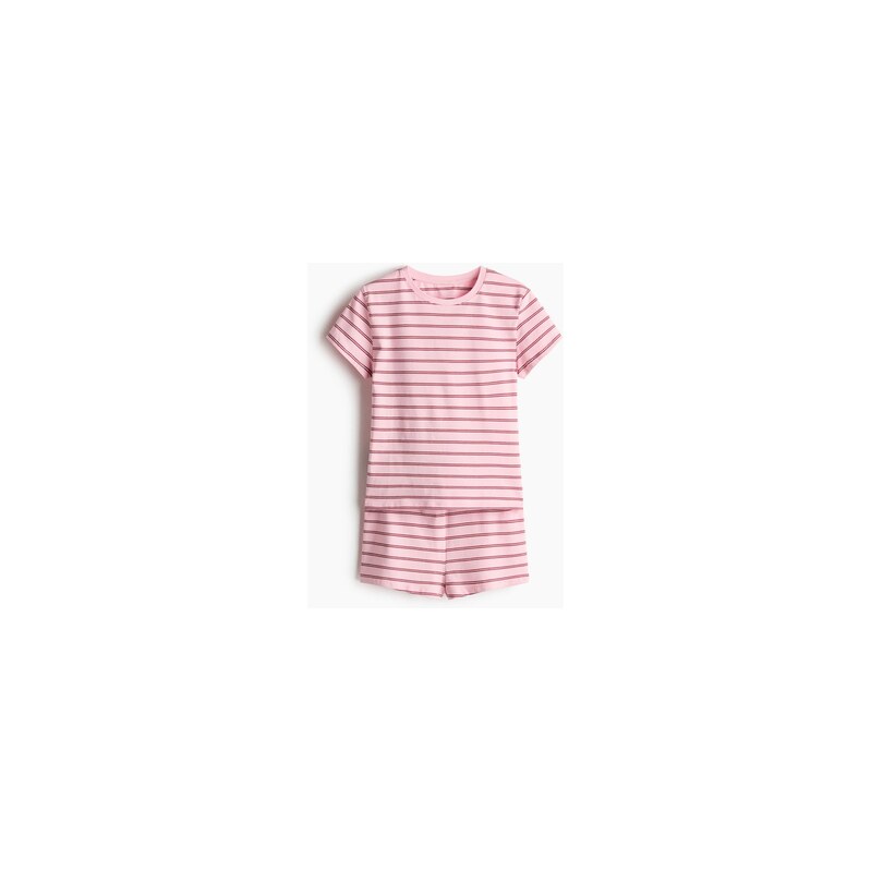 H&M - Pyžamo z bavlněného žerzeje - Light Pink/Striped