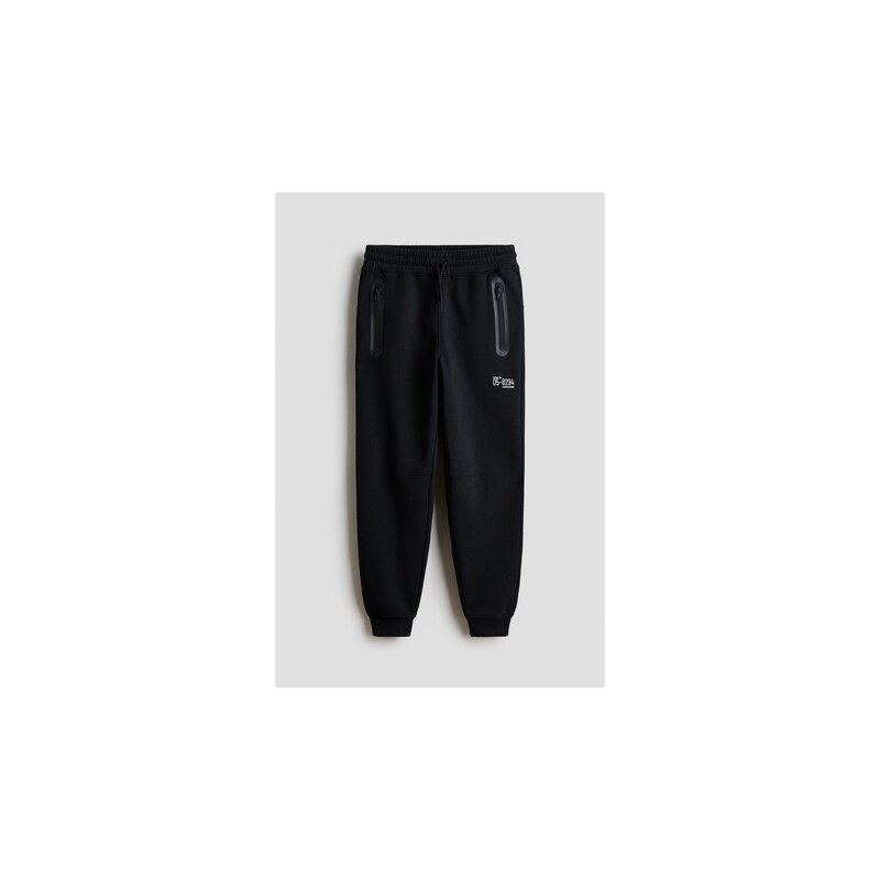 H&M - Kalhoty joggers česaným rubem - Černá