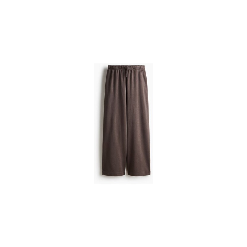 H&M - Kalhoty joggers rovnými nohavicemi - Tmavá Hnědošedá