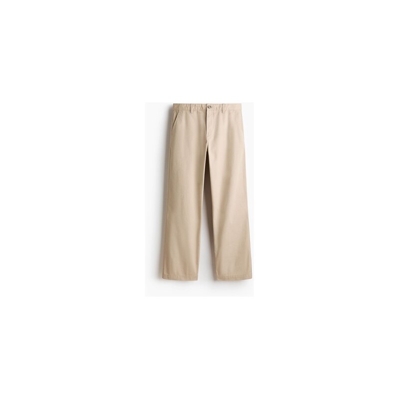 H&M - Bavlněné kalhoty chino Relaxed Fit - Světle Béžová
