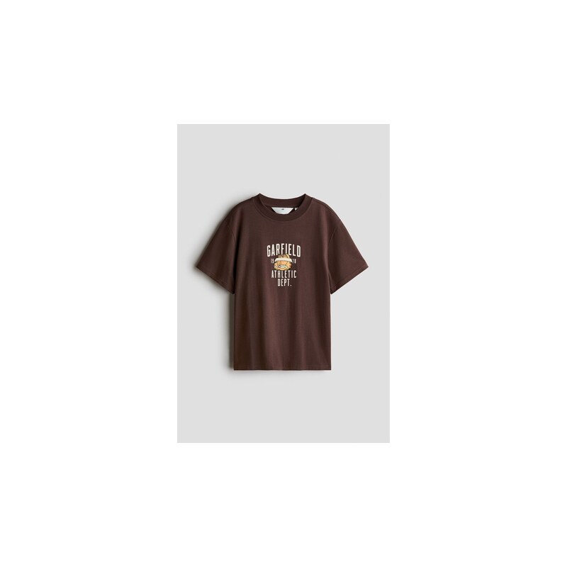 H&M - Tričkos potiskem - Tmavě Hnědá/Garfield