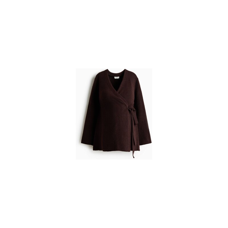 H&M - MAMA Zavinovací kardigan Before & After - Tmavě Hnědá