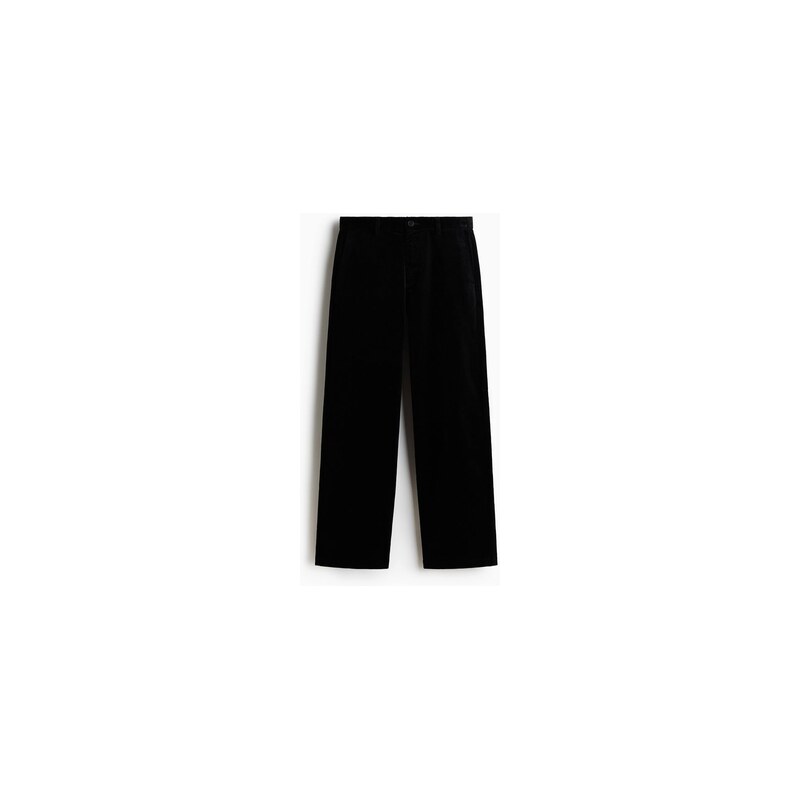 H&M - Manšestrové kalhoty Relaxed Fit - Černá