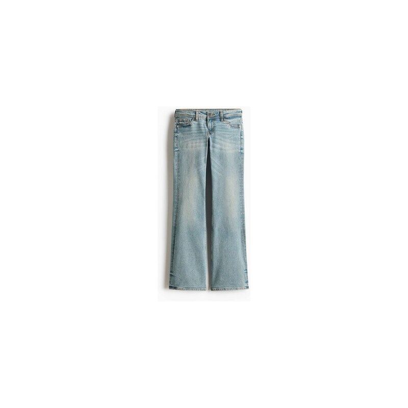 H&M - Flared Ultra Low Waist Jeans - Světlý Denim Blue