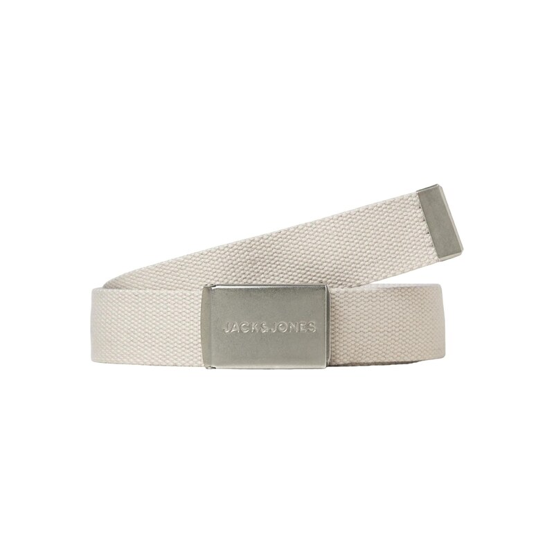 JACK & JONES Opasek JACLondon krémová / stříbrná