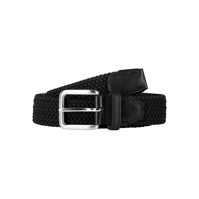 JACK & JONES Opasek Spring černá / stříbrná