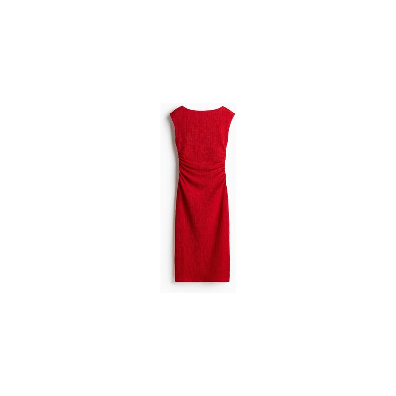 H&M - Řasené šaty bodycon - Červená