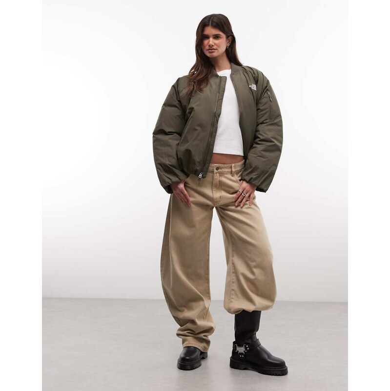 The North Face Choqa bomber jacket in taupe green
