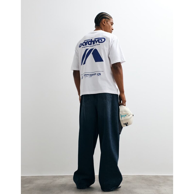 ASOS DESIGN oversized t-shirt with goods archive graphic in