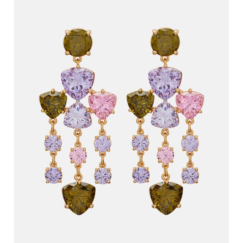Self-Portrait Crystal-embellished drop earrings