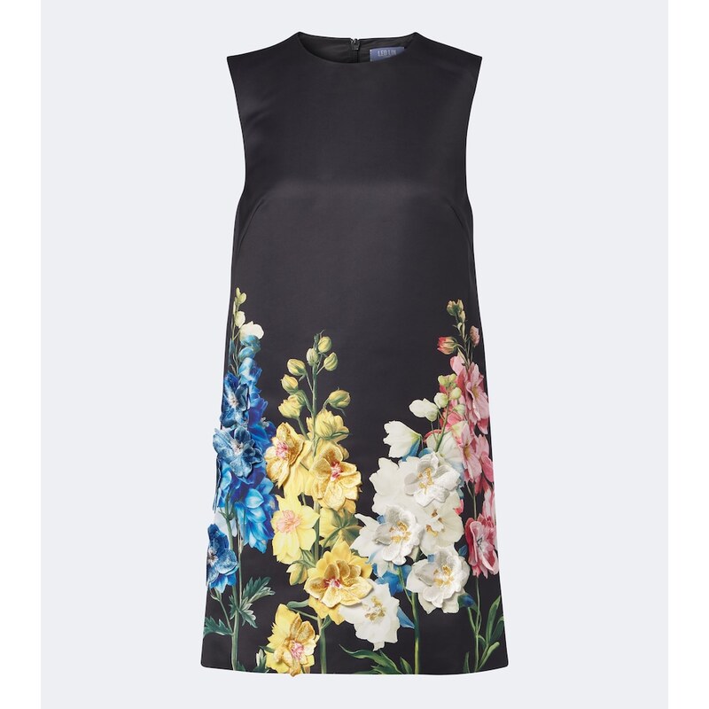Leo Lin Yvonne floral-appliqué minidress
