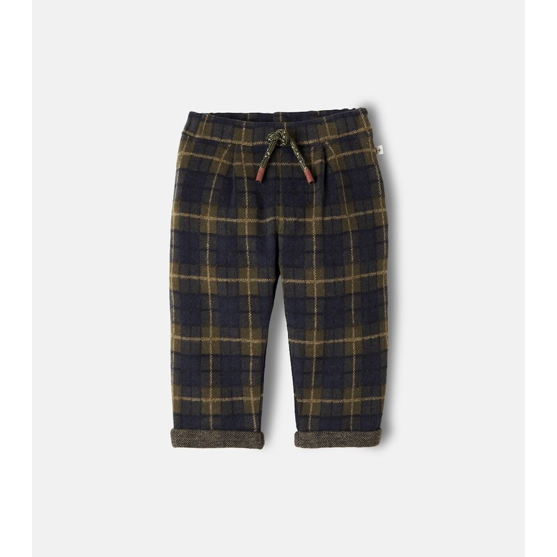 1 + in the Family Baby Churchill plaid cotton-blend pants