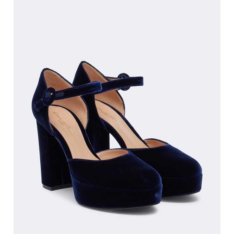 Gianvito Rossi Velvet platform pumps