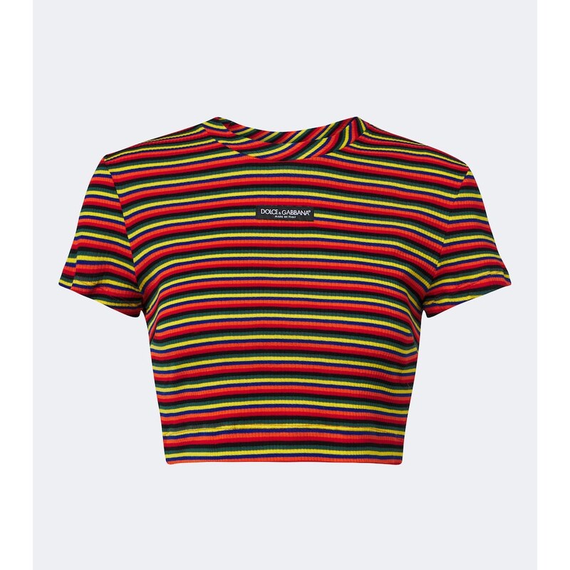 Dolce&Gabbana Cropped striped cotton T-shirt