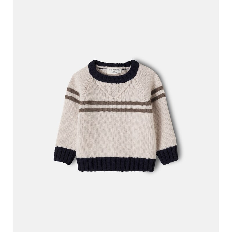 1 + in the Family Baby Torino striped cotton-blend sweater