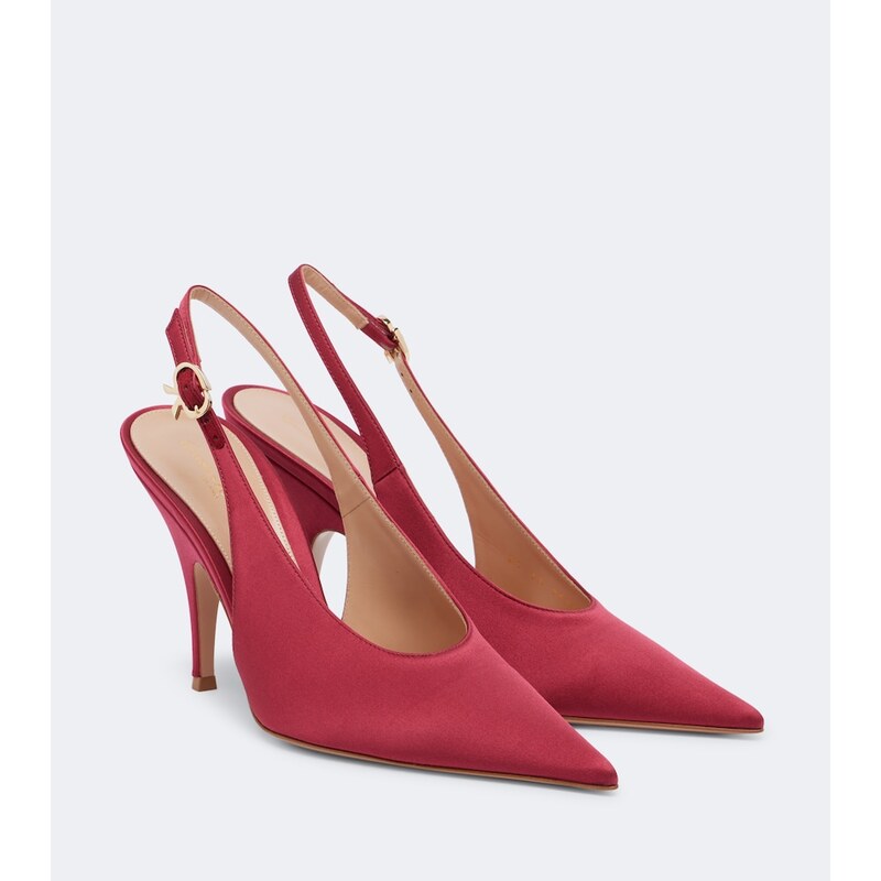 Gianvito Rossi Sofia satin slingback pumps