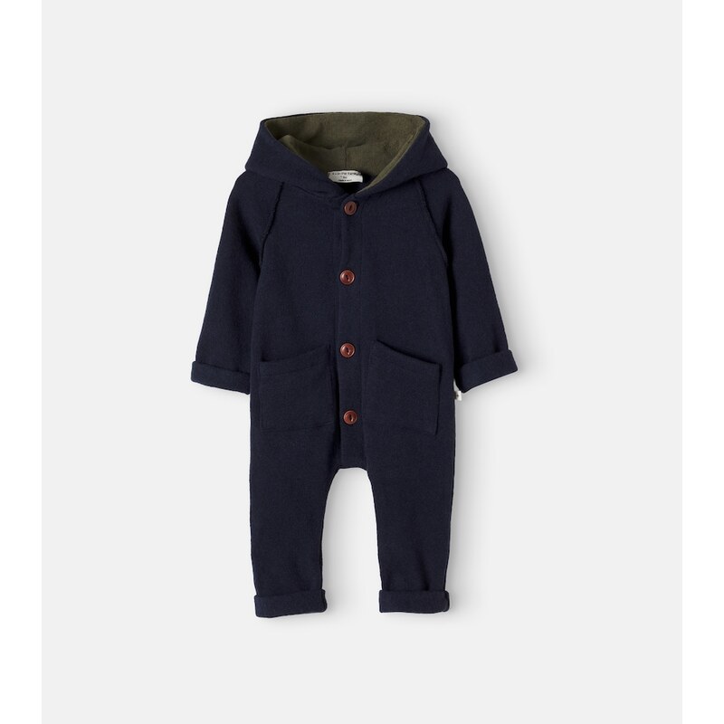 1 + in the Family Baby Molson hooded cotton-blend onesie