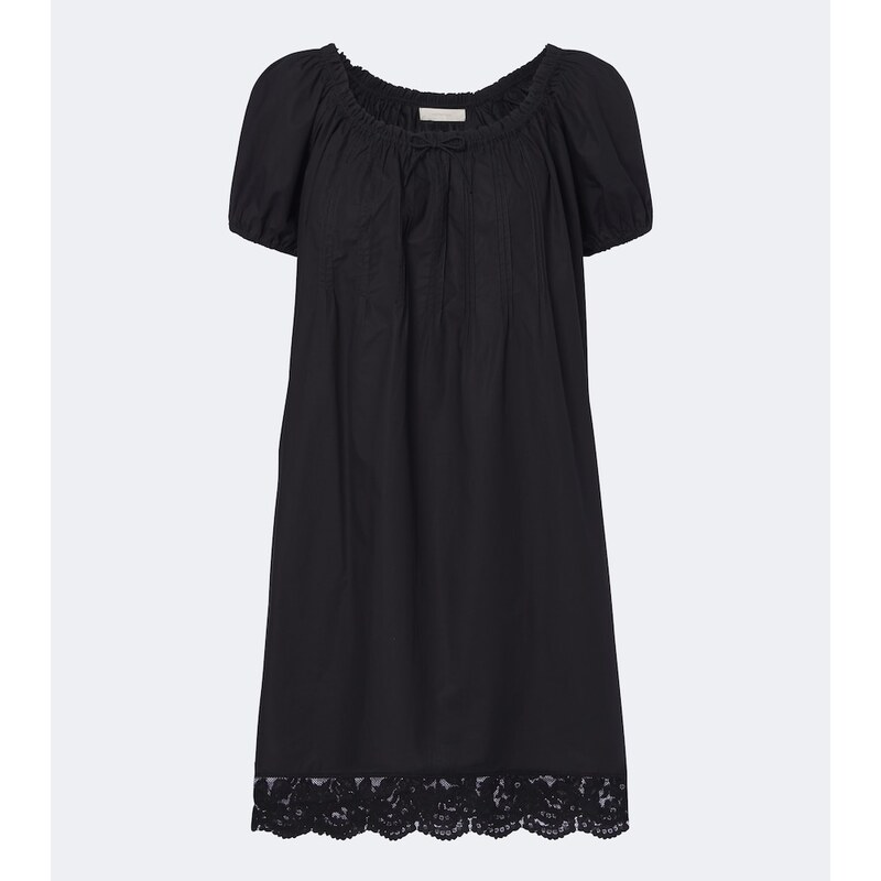Faithfull Conca lace-trimmed cotton minidress