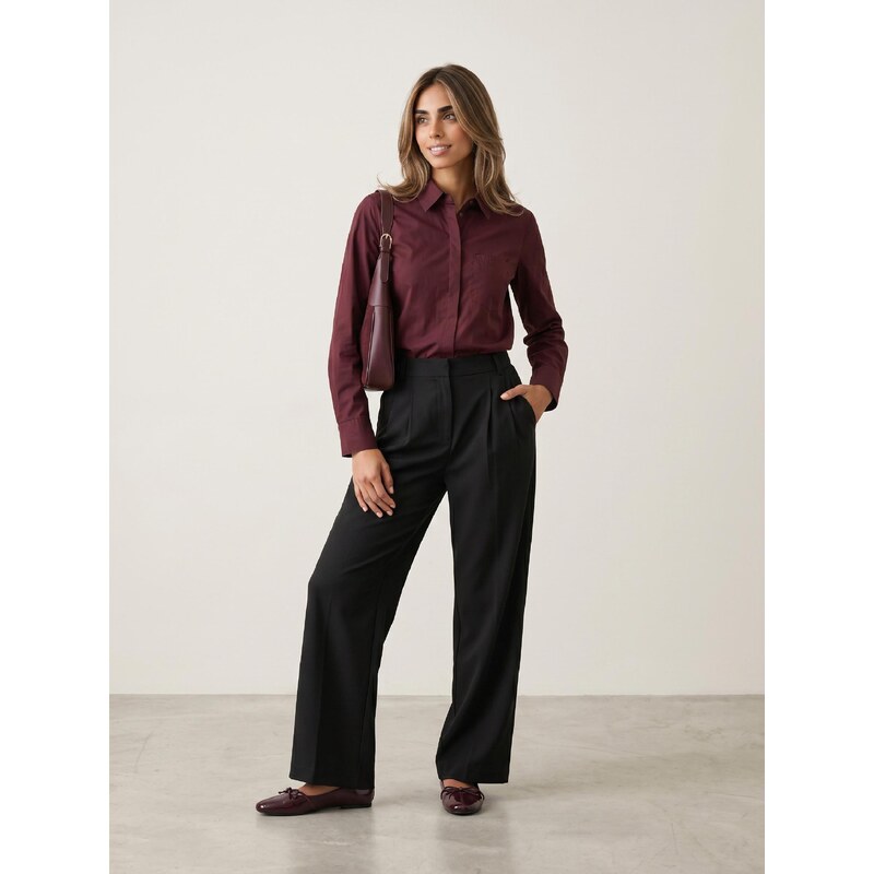 Sinsay - Elegantní kalhoty wide leg s příměsí viskózy - šedá