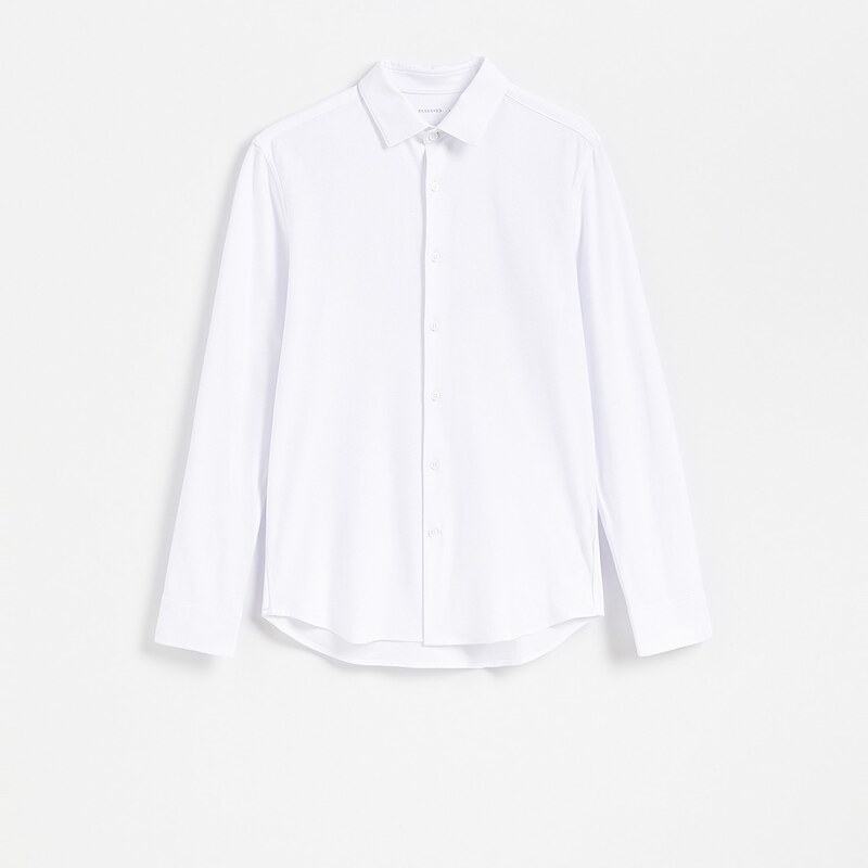 Reserved - Jednobarevná košile slim fit - bílá