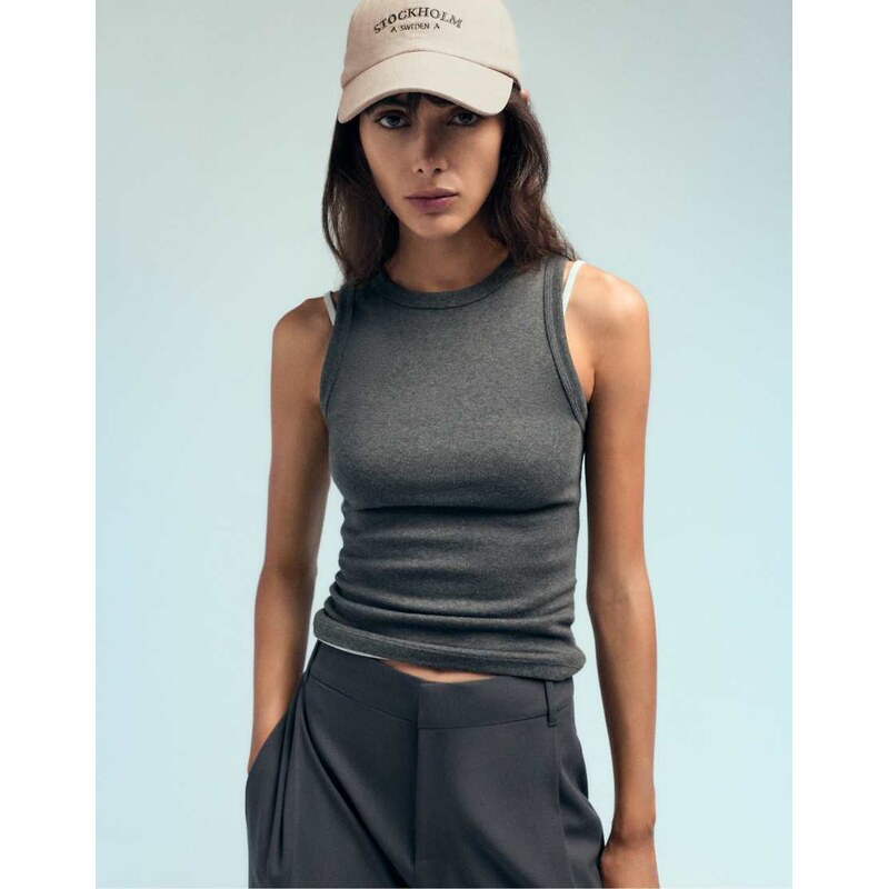 Pull&Bear Embroidered cap in sand-Neutral