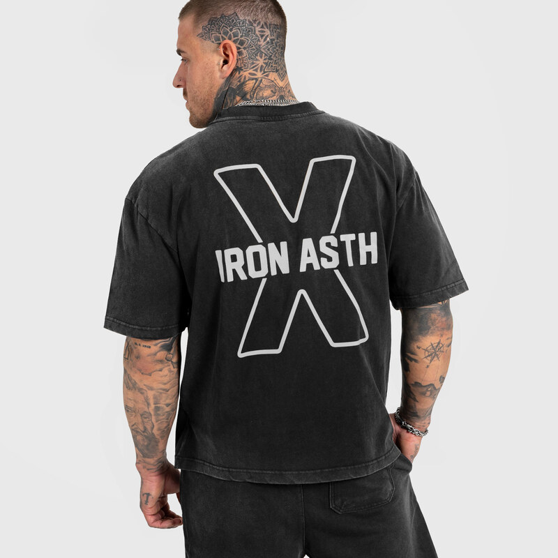 Pánské tričko Iron Aesthetics X Washed, černé