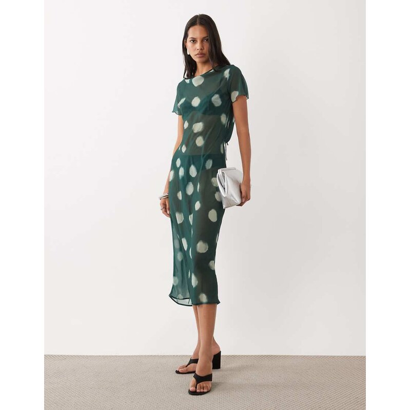 ASOS DESIGN cowl back maxi dress in chiffon-Multi
