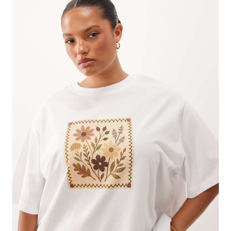 ASOS Curve ASOS DESIGN Curve oversized flower crochet graphic