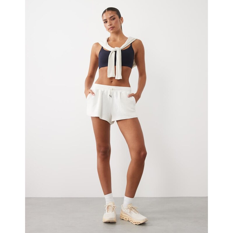 4505 lightweight cotton waffle shorts with drawstring waist in