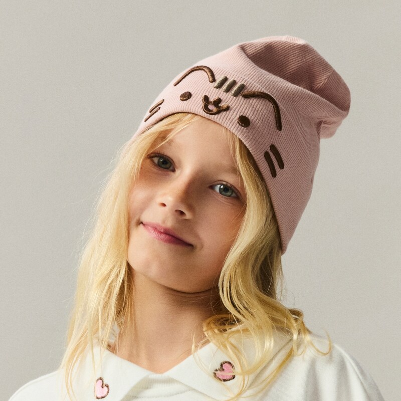 Reserved - Čepice Pusheen - pudrově růžová