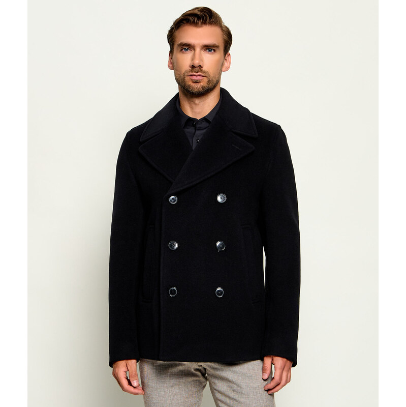 BOSS BLACK Vlněný kabát H-Hyde-Peacoat-264