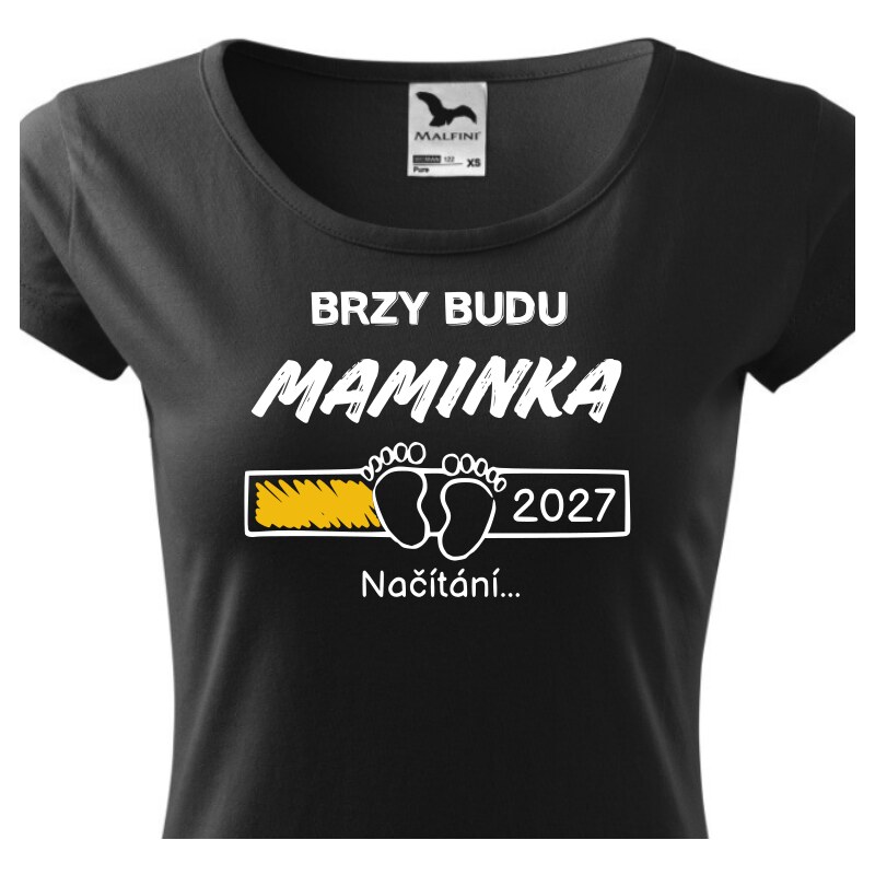 Fenomeno Dámské tričko Brzy budu maminka - černé