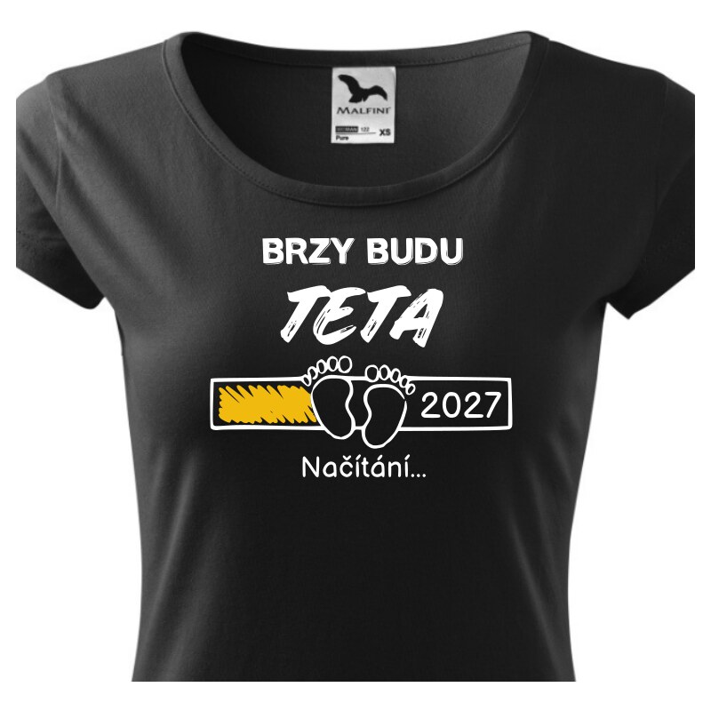 Fenomeno Dámské tričko Brzy budu teta - černé