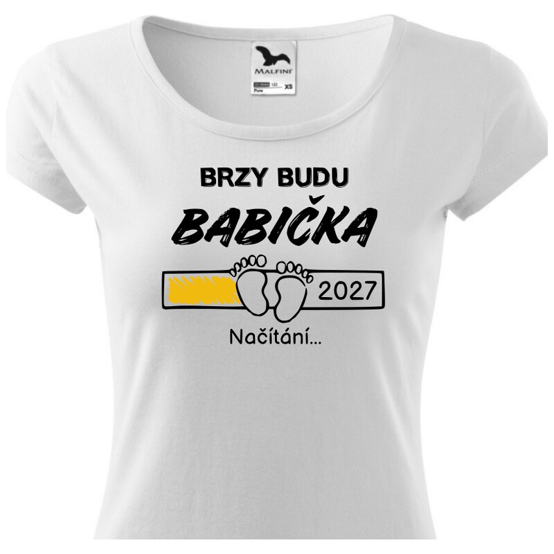 Fenomeno Dámské tričko Brzy budu babička - bílé