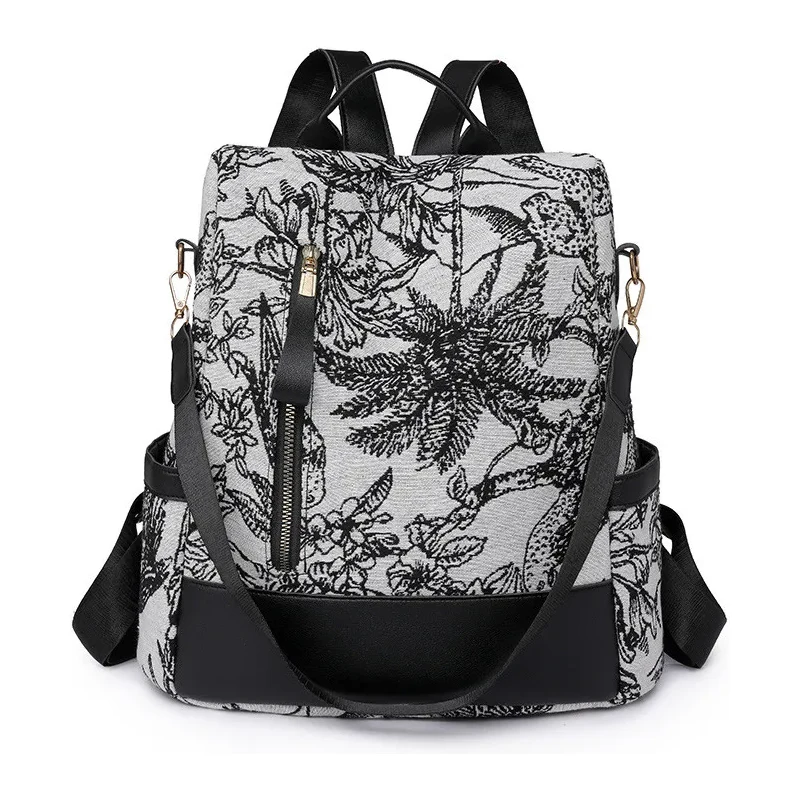 Lifestyle Crossbody batůžek s popruhem Ara Flower Černý 14L