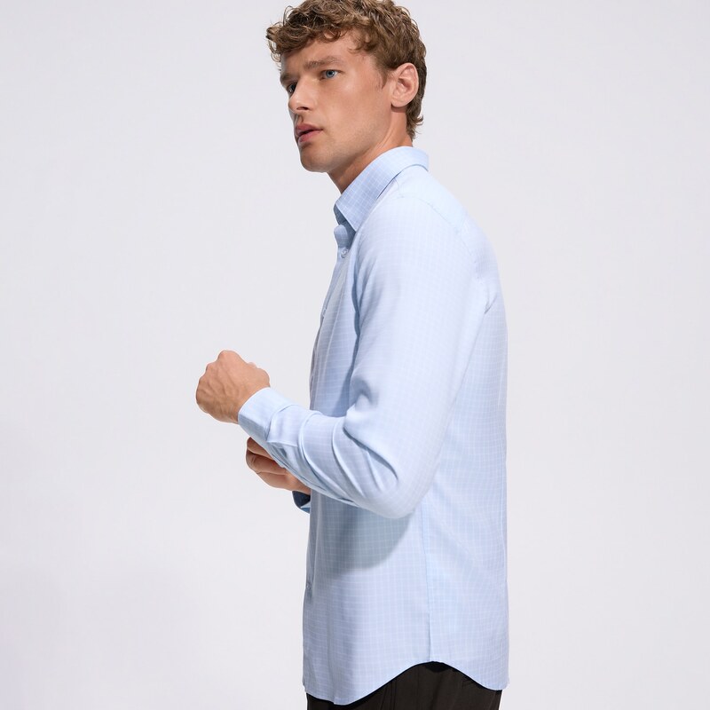 Reserved - MEN`S SHIRT - bleděmodrá