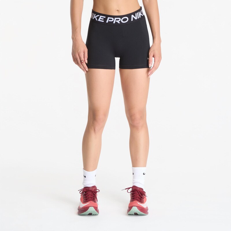 Šortky Nike Pro Womens Mid-Rise 3 Biker Shorts Black/ White XS