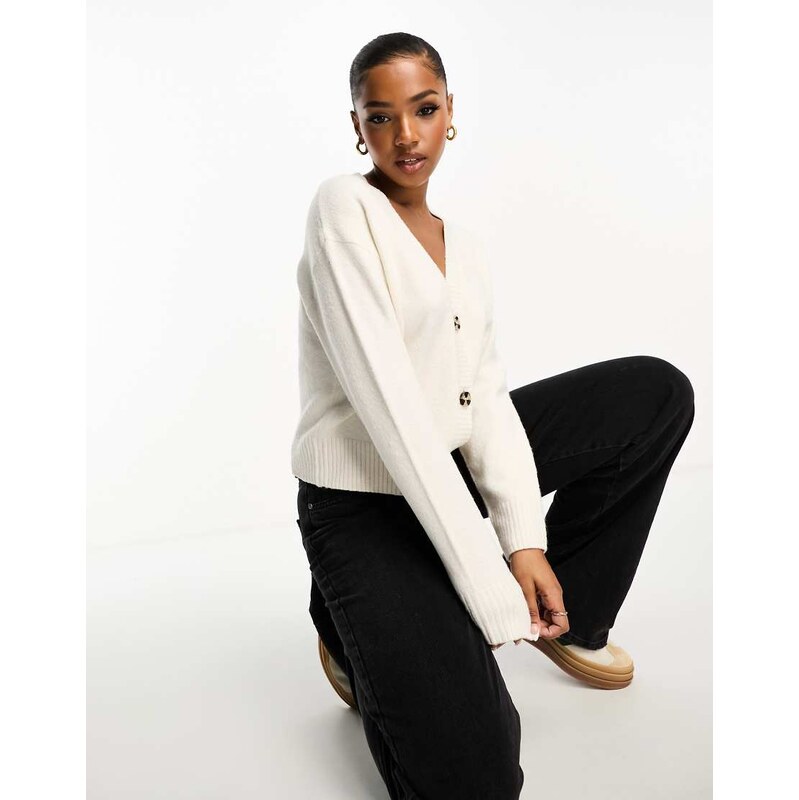 New Look button through cardigan in off white