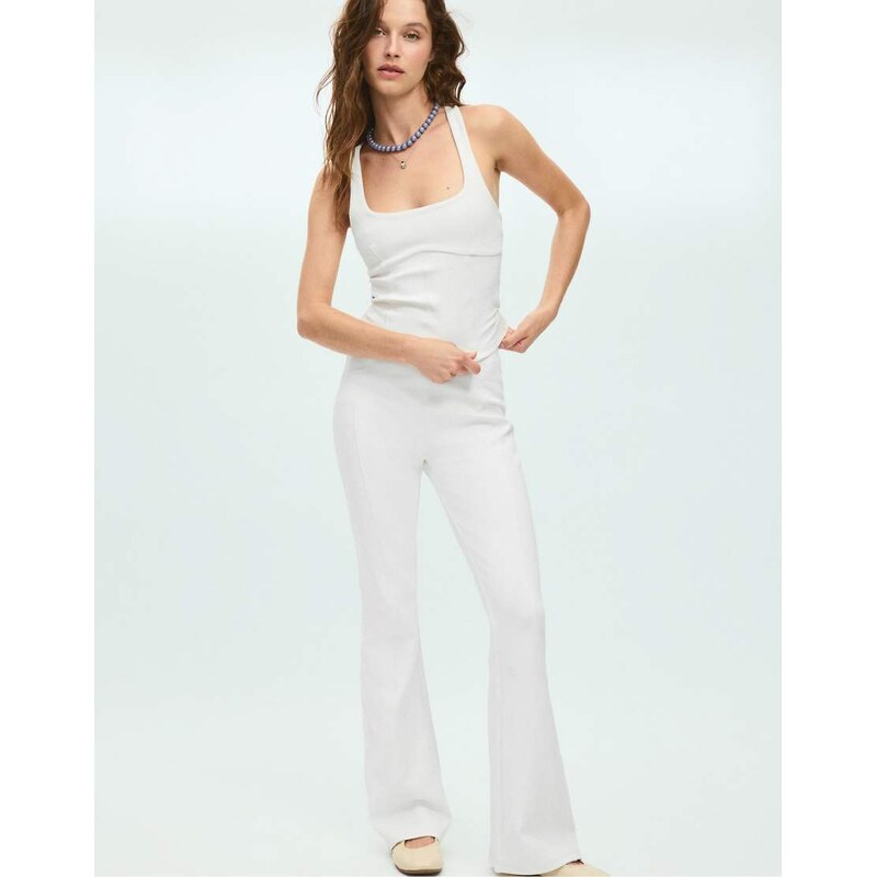 Stradivarius Fitted top with visible seams and wide straps in