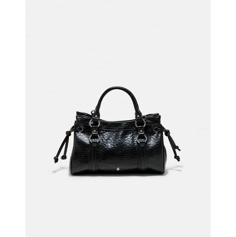 Stradivarius City crossbody bag with knot detail in black