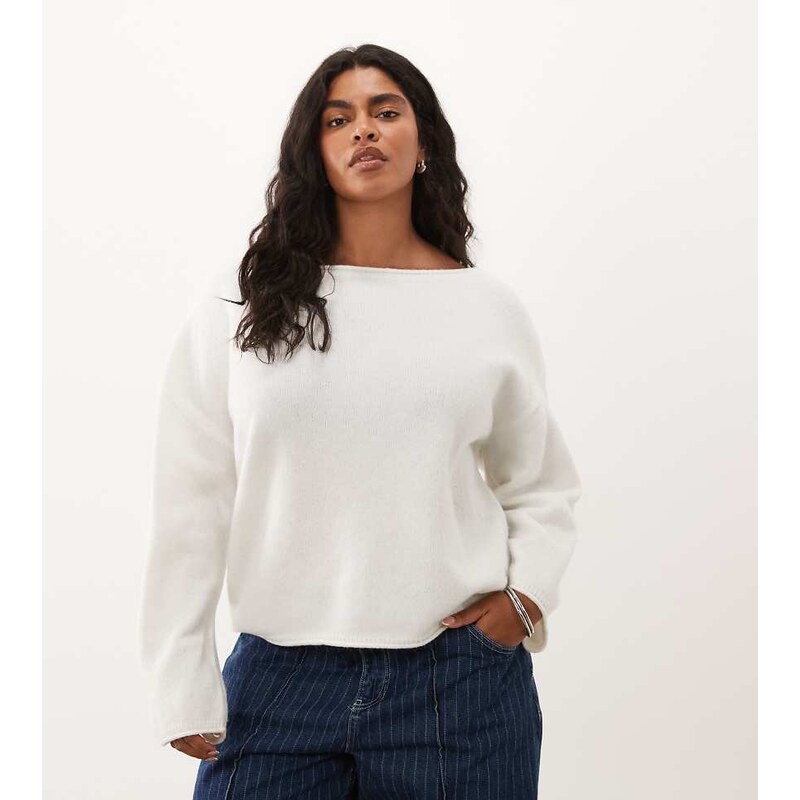 ASOS Curve ASOS DESIGN Curve slouchy off the shoulder with wool