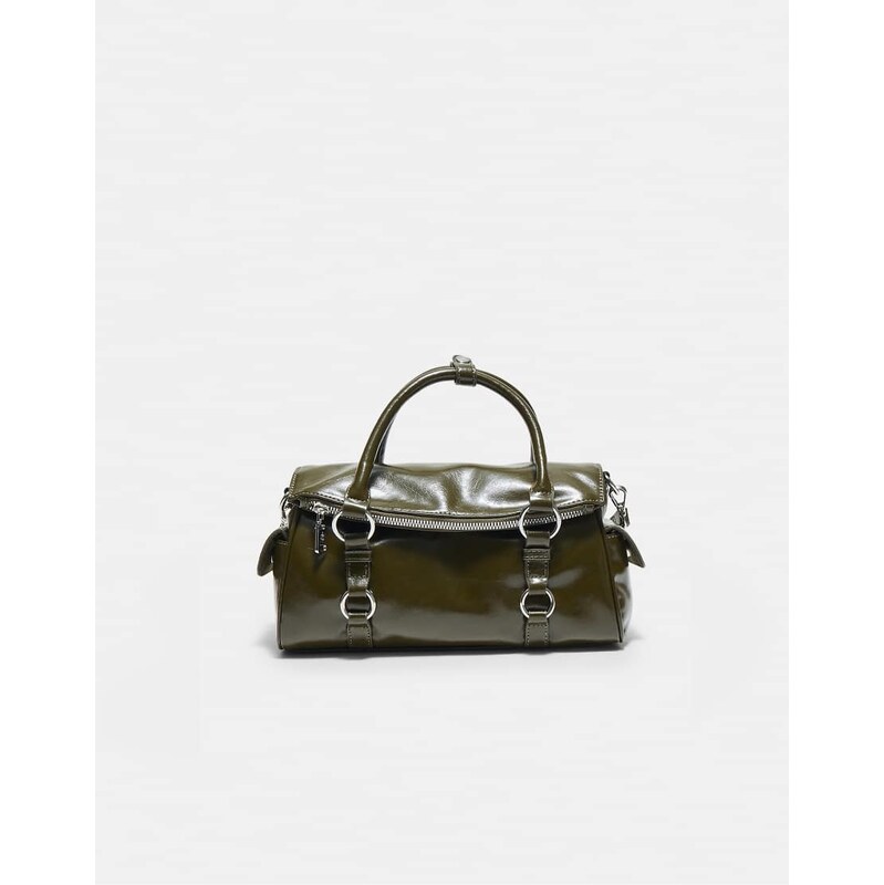 Stradivarius Zipped bowling bag in khaki-Green