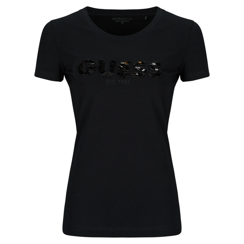 Guess Trička s krátkým rukávem CN SS LOGO SEGQUINS TEE
