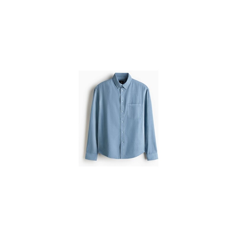 H&M - Manšestrová košile Regular Fit - Bleděmodrá