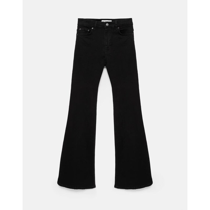 Pull&Bear Skinny flared jeans in black marl