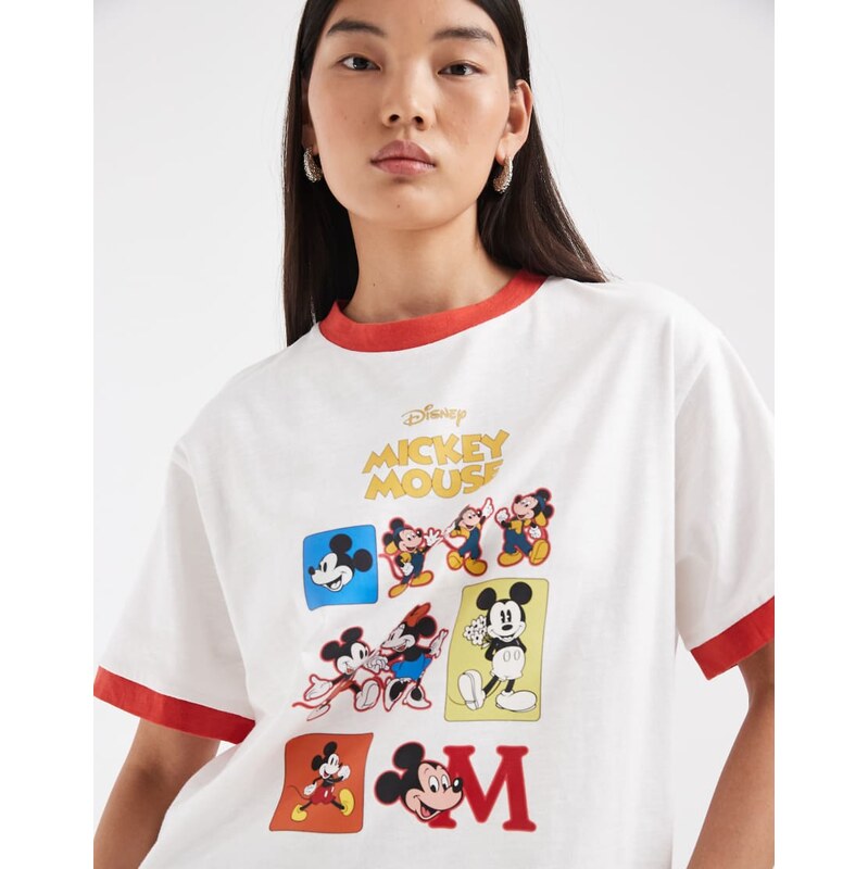 ASOS DESIGN Disney oversized slub ringer t-shirt with Mickey