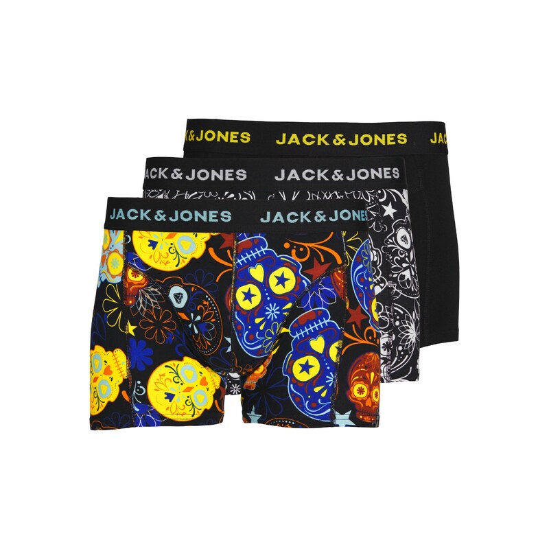 JACK & JONES Boxerky světlemodrá / oranžová / černá
