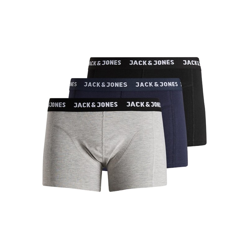 JACK & JONES Boxerky JACAnthony námořnická modř / šedý melír /
