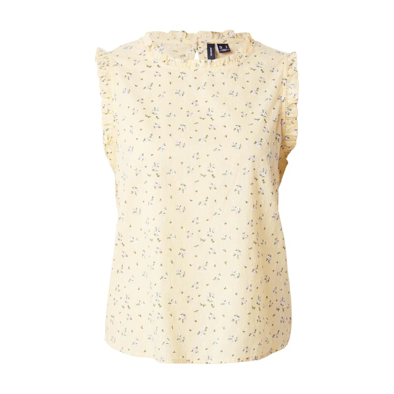 VERO MODA Halenka VMTRINE citronová / zelená / bílá