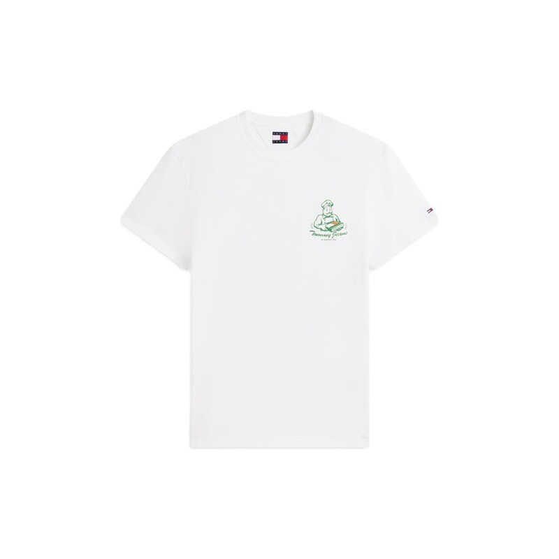 Tommy Jeans Tričko zelená / tmavě zelená / bílá